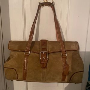 Vintage authentic Coach Suede Brown Leather bag